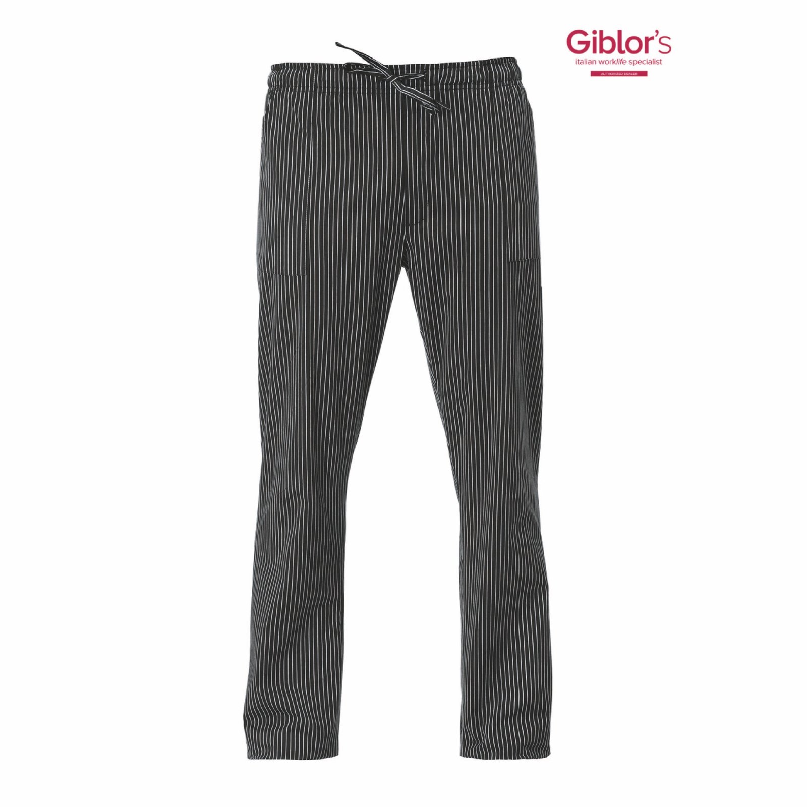 PANTALON ENRICO COCINA LISTADO NEGRO GIBLOR'S - Imagen 3