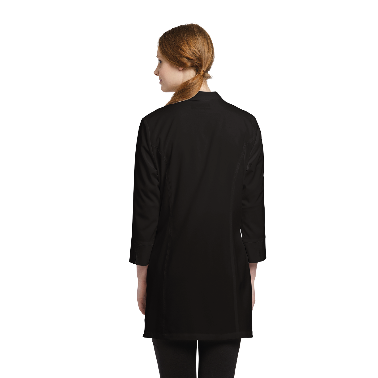 DELANTAL MÉDICO 2417 FIT CON CIERRE NEGRO WHITE CROSS - Imagen 2