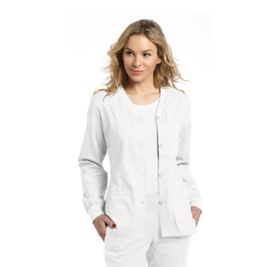 DELANTAL MÉDICO ALLURE 949 BOTONES BLANCO WHITE CROSS