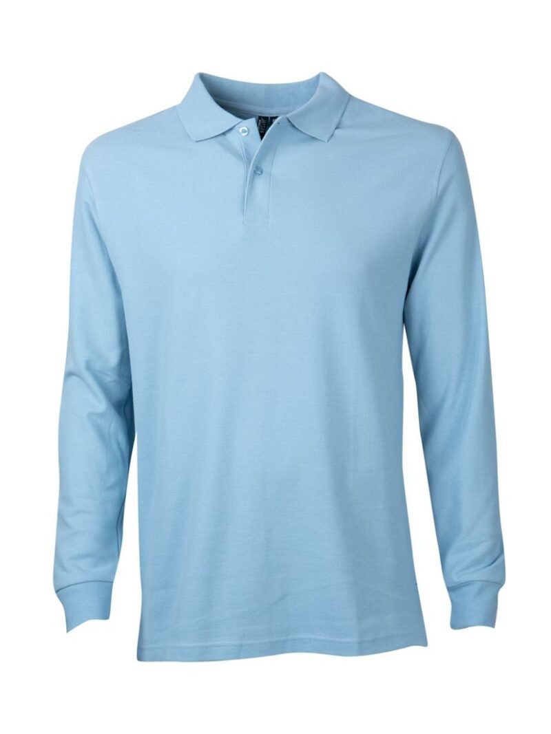 POLERA PIQUÉ HOMBRE  AZUL CLARO M/L