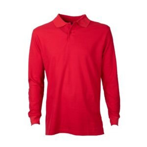 POLERA PIQUÉ HOMBRE ROJA M/L