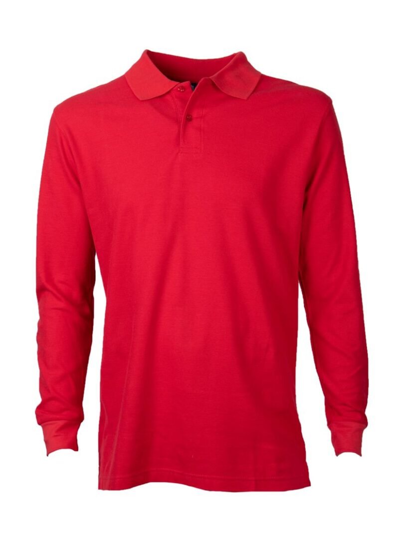 POLERA PIQUÉ HOMBRE ROJA M/L