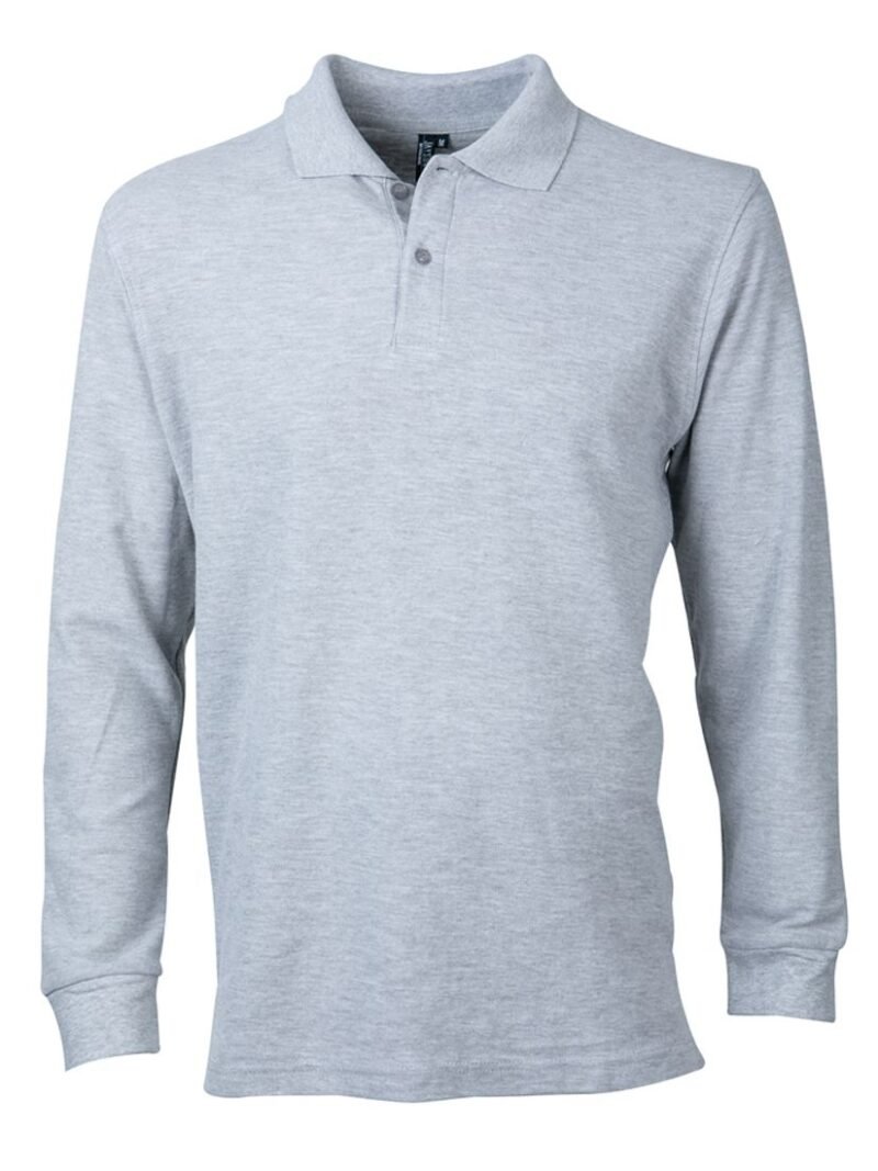 POLERA PIQUÉ HOMBRE GRIS M/L