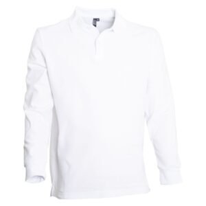 POLERA PIQUÉ HOMBRE BLANCA M/L