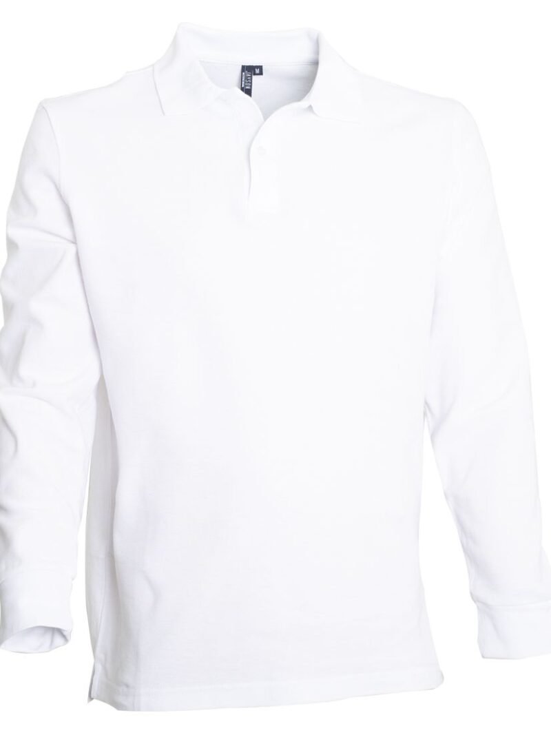 POLERA PIQUÉ HOMBRE  BLANCA M/L