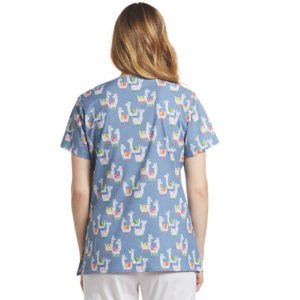 TOP 618 CUELLO V ESTAMPADO LACEY LLAMA WHITE CROSS