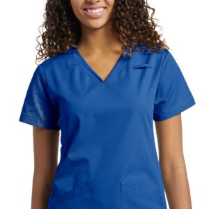 TOP SCRUBS 644 CUELLO V AZUL ROYAL WHITE CROSS