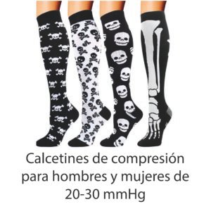 CALCETIN COMPRESION UNISEX 20-30 MMHG S/M SKULL