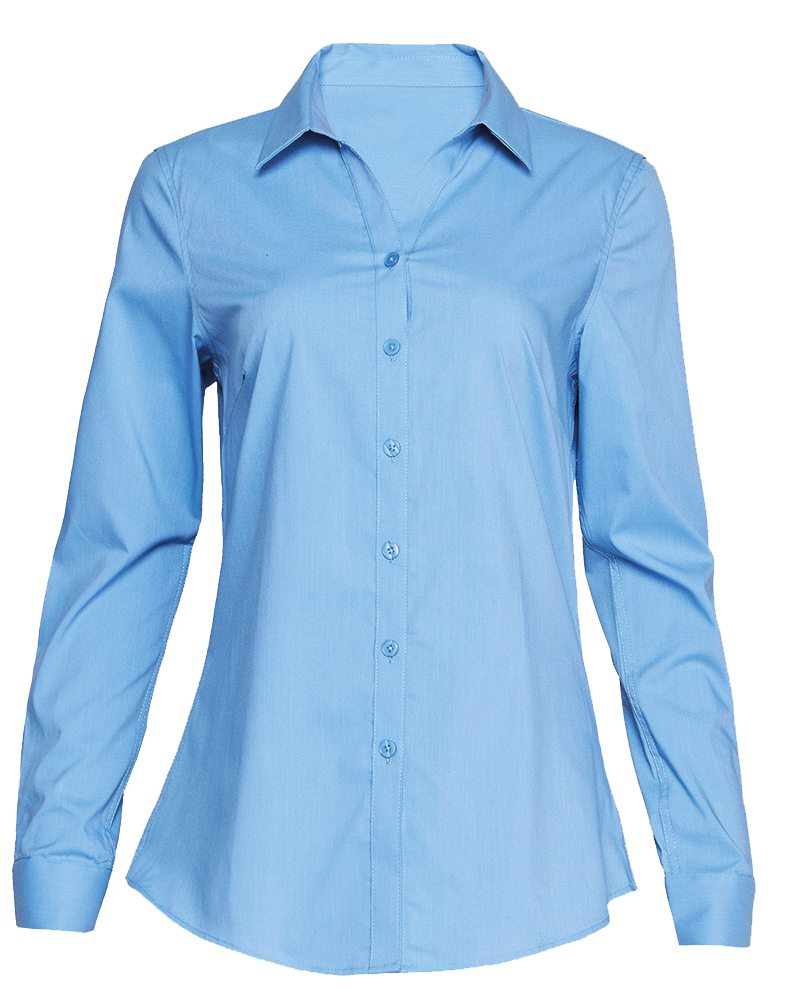 BLUSA TREVIRA CELESTE CUELLO V M/L