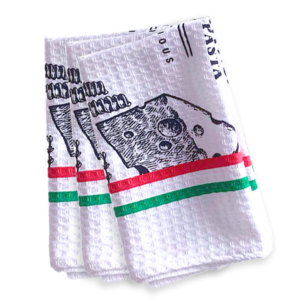 Paño Cocina Panal Blanco Estampado Italiano