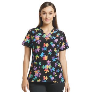 TOP 618 CUELLO V ESTAMPADO PUZZLE
