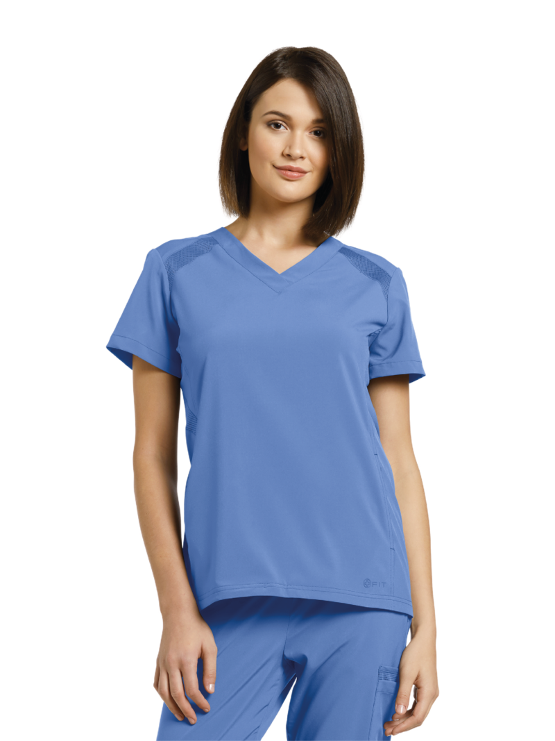 TOP FIT 746 CUELLO V AZUL CLARO WHITE CROSS