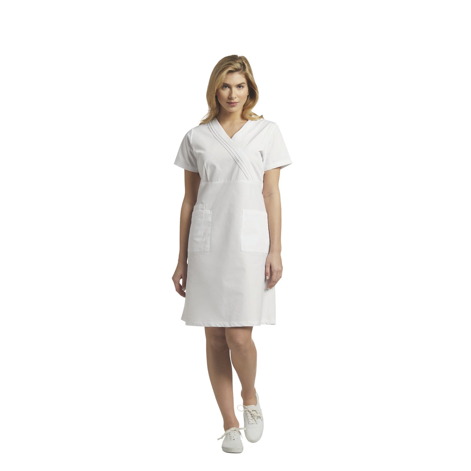VESTIDO MARVELLA 8014 CON BOLSILLOS BLANCO