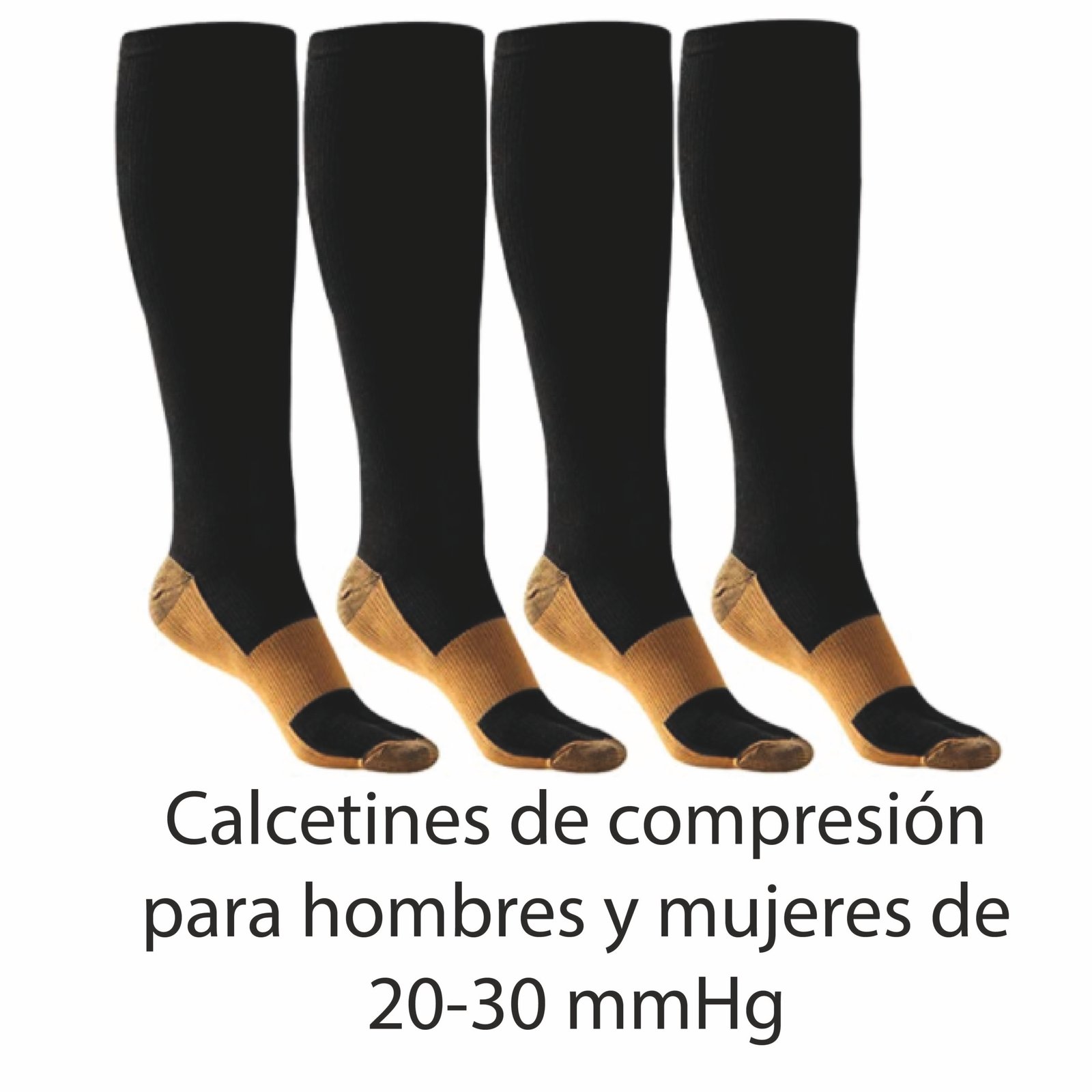 CALCETIN COMPRESION UNISEX 20-30 MMHG L/XL NEGRO
