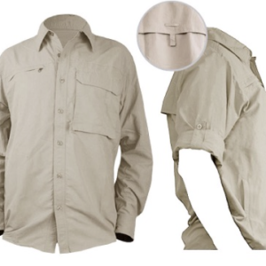 CAMISA OUTDOOR M/L BEIGE AJUSTABLE